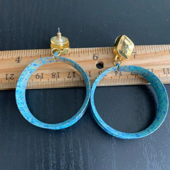 Avon Turquoise Pierced Earrings - Picture 2 of 5